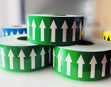 耐高低溫PVC管道不干膠貼紙