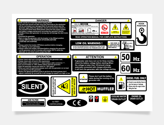 發(fā)電機(jī)整體標(biāo)簽定制