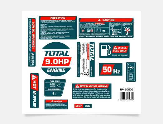 綠色發(fā)電機組套標標簽